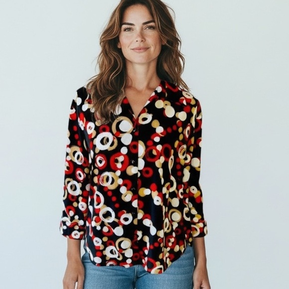 Elementz Tops - Elementz ladies 34 sleeve blouse button-down NWOT extra large